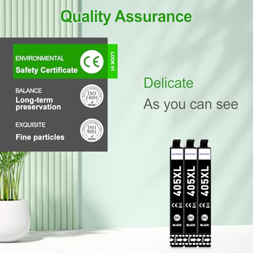 SINOPRINT Replacement for 405XL Ink Cartridges Black for Epson 405 XL for Epson WorkForce Pro WF-4830 WF-7830 WF-4820 WF-3820 WF-7840 WF-3825 WF-7310 WF4820 WF3820 WF7310 WF7830 WF7840(3 Black) - Image 2