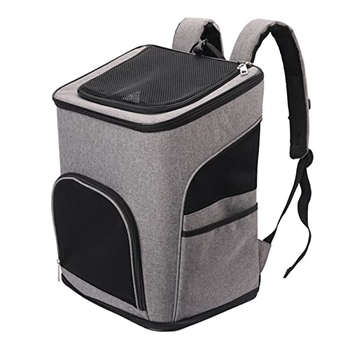vrbabies Haustier-Tragetasche Rucksack für Hunde Katzen Welpen, belüftetes Design Atmungsaktiv Kleine Hunde Rucksack Tragetasche Katze Tasche für Wandern Reisen Camping Outdoor Gebrauch (Grau) Cover