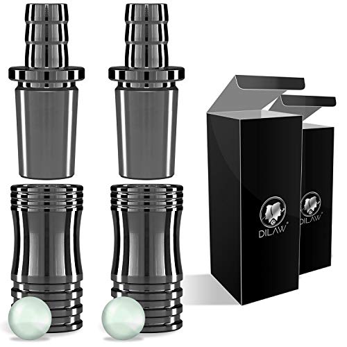 DILAW® Shisha V2A Edelstahl Adapter Schlauchadapter 18/8 Schliff Set 2-teilig Universal Hookah Wasserpfeife (2er Pack…