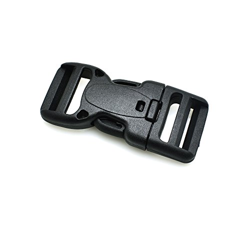 5Pcs Plastic Dual Adjustable & Security Double Lock Buckle For Tactical Belts Black (1"(25Mm)) #TOP2