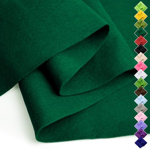 Image of Soft Felt Fabric Sheet 18 inch x 36 inch, 1.6mm Acrylic Craft Felt, Hunter Green | Soft Thick Felt by The Yard, Large Precut Sheet, Nonwoven Fabric for Sewing DIY Crafts, Classroom & Home Decor