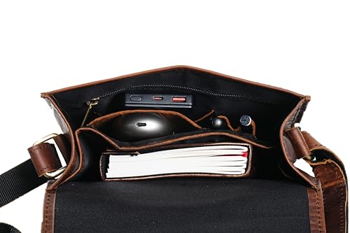 Vintage Leather Satchel Backpack Handmade Brown Laptop & Office Bag for Men and Women 3 Inch Briefcase, Office Messenger Bag4