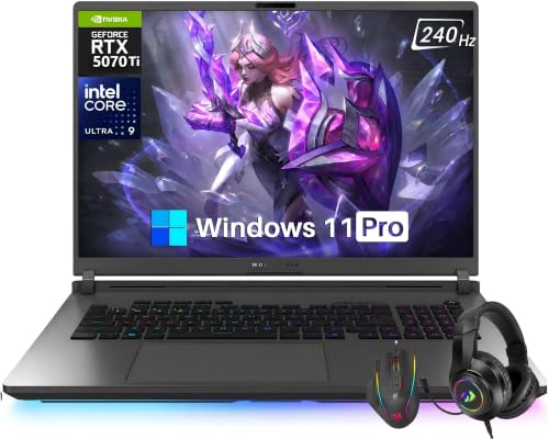 Image of ASUS ROG Strix G18 Gaming Laptop, GeForce RTX 5070Ti 12GB GDDR7, Intel Core Ultra 9 275HX, 18 inch 2.5K ROG Nebula 240Hz Display, 64 GB DDR5, 2 TB SSD, Wi-Fi 7, 2.5G LAN, Windows 11 Pro, W /Accessories