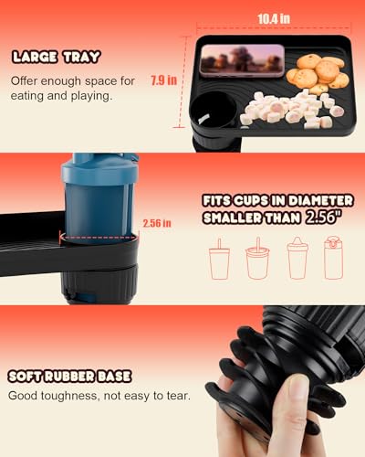 image for SEVEN SPARTA Car Seat Tray for Kids Toddler Travel with Soft Rubber Ba