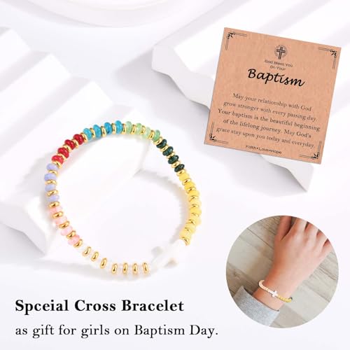 Cross Bracelet Easter Baptism Confirmation First Communion Christian Catholic Religious Gifts for Girls, Easter Basket Stuffers for Kids Teens Girls -Christmas Valentines Birthday Gifts3
