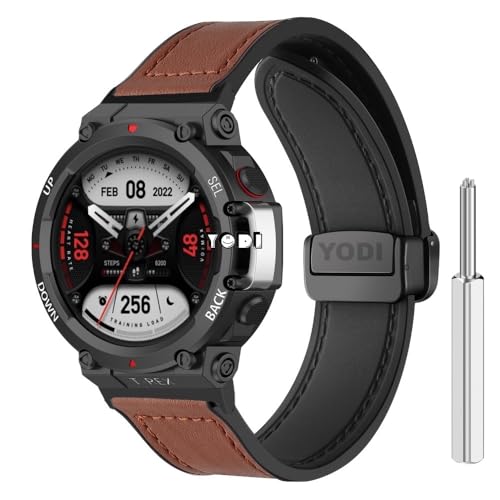Image of YODI Strap Band Compatible with Amazfit T-Rex 2 Smartwatch Only Soft Silicone | Nylon | Chain | Leather Watch Straps with Installation Adjuster Tool For Amazfit TRex 2