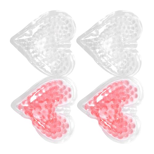 MOLUCKFU Pack de 4 Poches de Glace en Gel Cœur 8 CM Compresses Froides Réutilisables pour Blessures Sport Récupération et Soins à Domicile
