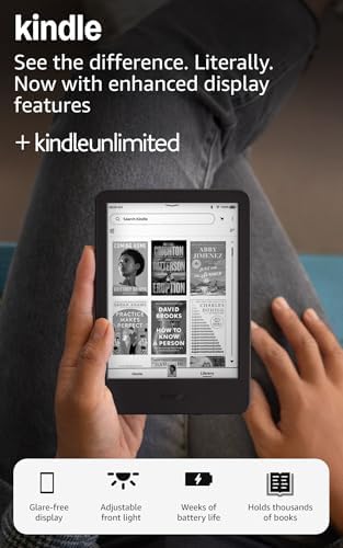 Amazon Kindle 16 GB (newest model) - Lightest and most compact Kindle, now with faster page turns, and higher contrast ratio, for an enhanced reading experience - Without Lockscreen Ads - Black + 3 Months of Kindle Unlimited (with auto-renewal)