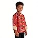 SZCQ Boys Lunar New Year Chinese Jacket Costumes Traditional Coat Outfits Kids Tang Suit Blue Dragon XS