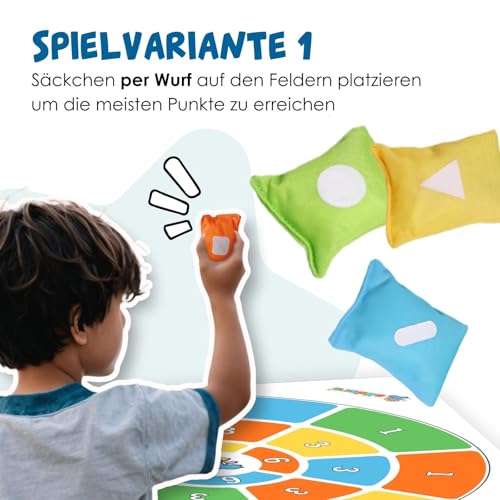 alldoro 60058 XXL Kick und Darts, 2 in 1-Geschicklichkeitsspiel, 1-4 Spieler für Kinder ab 3 Jahren, Mehrfarbig, 160 x 160 cm