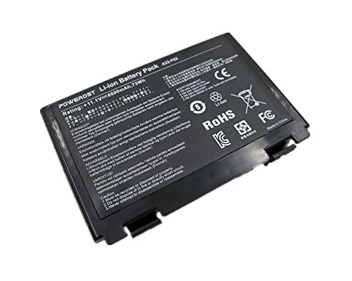 Powerost High Capacity 6-Cell 11.1V 6600mAh A32-F82 Laptop Battery for Asus K50 K50IJ K50IN F82 K50I X5D K60IJ K50IJ K50I K60I X8D Fits P/N A32-F52 L0690L6 L0A2016