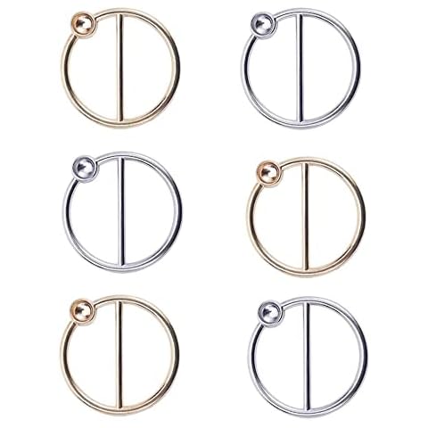 6 Pcs Fashion Scarf Ring Buckles Zinc Alloy Pearls Round Scarf Rings Silk Skinny Scarf Blouse Clasps Decorative Accessories for Neckerchief T-Shirt Scarves Clothing Cover