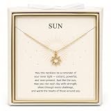 HugMemories Dainty Gold Pendant Necklace for Women, 14K Gold Plated Inspirational Jewelry Gift for Friend, Sister, Mother, Birthday Graduation Christmas Gift