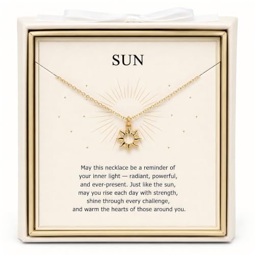 HugMemories Dainty Gold Pendant Necklace for Women, 14K Gold Plated Inspirational Jewelry Gift for Friend, Sister, Mother, Birthday Graduation Christmas Gift