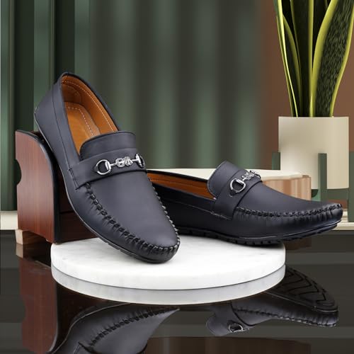 Image of WUGATTI Men's Leather Slip-On 100% Pure Leather Stylish Standard Casual Loafers