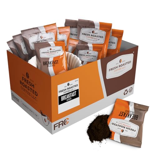 Fresh Roasted Coffee, Breakfast Blend, Kosher, Pre-Ground Fractional Packs, 1.75