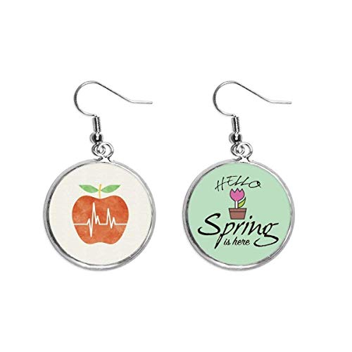 Pendientes de corazón electrocardiograma un regalo de joyería de primavera único