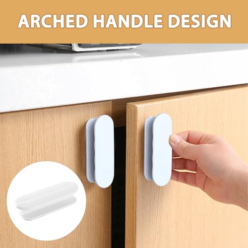 4 Stück Balkontürgriff Kleben Set, Kein Bohren Balkontürgriff Außen für Balkon, Fenster, Balkontürgriff für Schubladen, Schränke, Möbel (weiß)