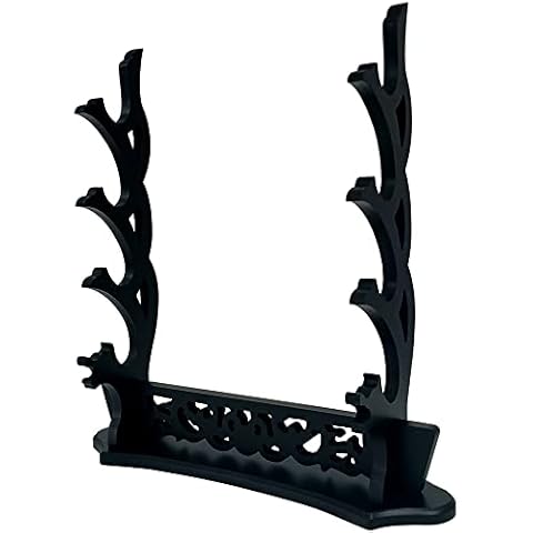 Sword Stand Display Sword Rack, Wood Sword Katana Wall Mount Holder Katana Wakizashi Genji Japanese Samurai Blade Gladius Sword Stand Holder Cover