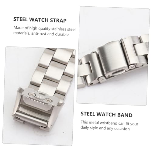 Stainless Steel Watch Band Replacement for Elegant Silver Wrist Strap Stylish Design Comfortable Fit for Daily Wear4