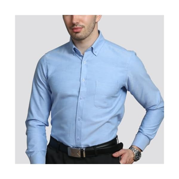 Vintage Oxford Spinning Long-Sleeved Shirt Men's Business Casual Career Inch Shirt Men's Middle-Aged Clothing(43) - Image 3