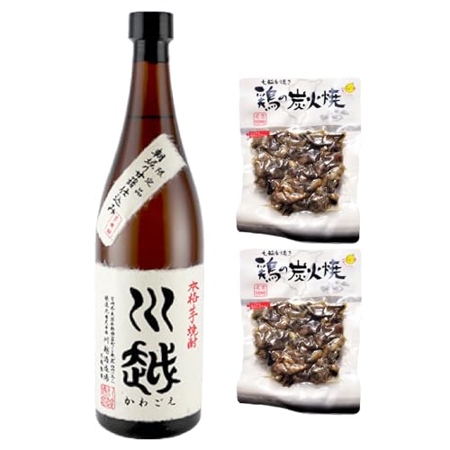 宮崎かしわや 芋焼酎「川越」720ml + 鶏の炭火焼180g×2袋