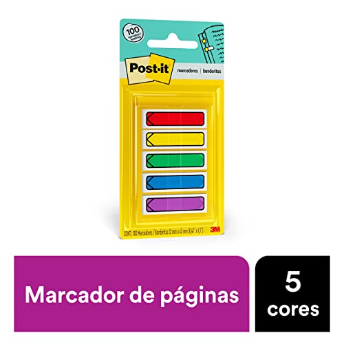 Post-it, 3M, Marcador de Página Adesivo, Flags Setas, Cores Sortidas, 11,9mm x 43,2mm, 100 folhas