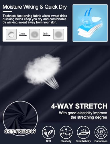 Image of Cucuchy Style Womens Golf Shirt 3 /4 Sleeve Quarter Zip Workout Tennis Tops Quick Dry UPF 50+ Shirts