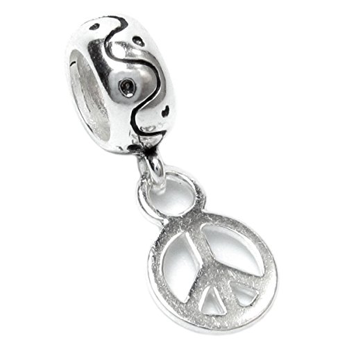 Queenberry Breloque en argent sterling avec signe de paix rond Cover