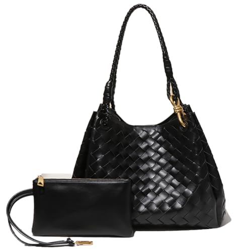 2 Bolsos Slouchy de Cuero PU Trenzado para Mujer miniatura 1
