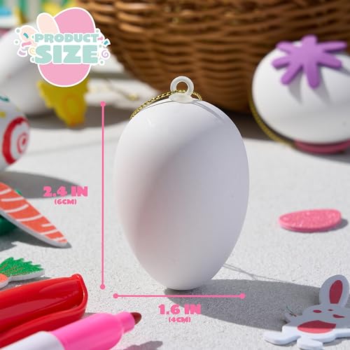 Joyin 25 Pcs Hanging Egg Painting Kit Easter Decoration For Easter Branches And Arrangements Plastic Craft Kit Eggs For Diy Painting - 5