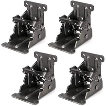 Skelang Foldable Bracket, Self-Lock Hinge Hardware with Screws Lock Extension Support for Table Leg, Bed Leg, Workbench, Pack of 4