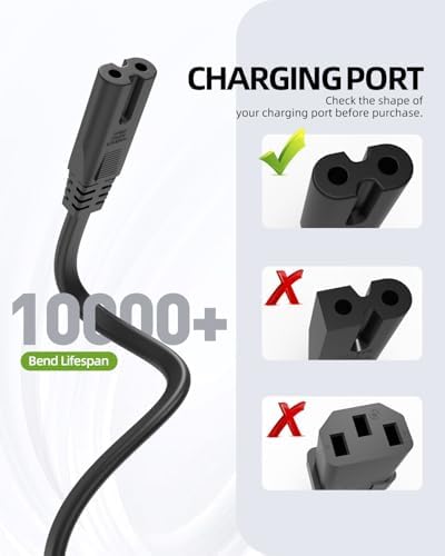 Superer AC Power Cord Fit for Xbox Series X S, Xbox One X S, Sony PS4 PS5 PS3 PlayStation 4 5 3 Slim, Smart TVs, Printers, Universal Supply Cable Replacement - (ETL Listed Cable)