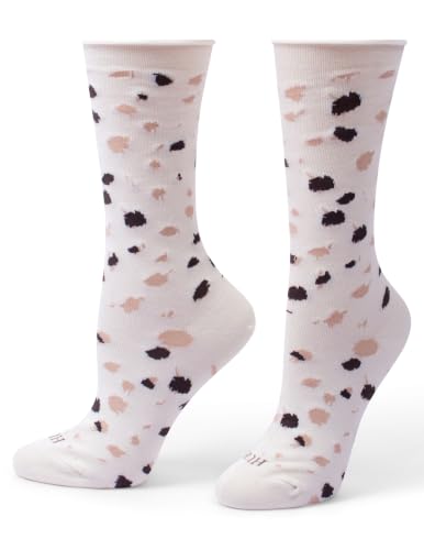 Image of HUE Women's Jeans Roll Cuff Crew Sock, Crew Socks for Women