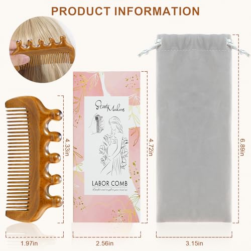 Peine de Madera Natural para Alivio de Dolor en Parto miniatura 5