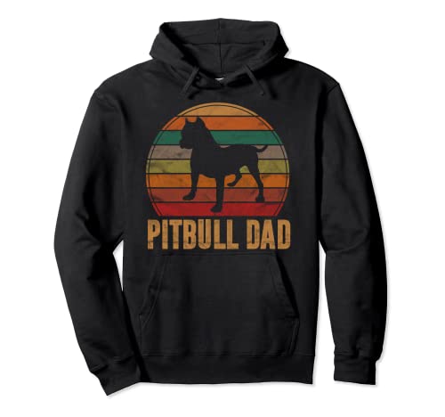 Retro Pitbull - Regalo para papá, amante de los perros, mascotas, papá, Pit Bull Sudadera con Capucha
