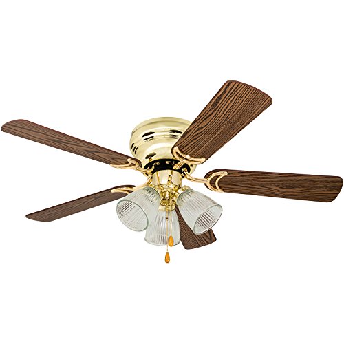 Bright Brass 42" Prominence Home Whitley Hugger Ceiling Fan - 50862