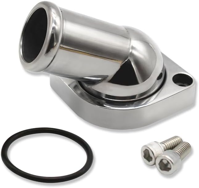 45° Swivel Water Neck Thermostat Housing Polished Aluminum for Chevy LS Engines LS1 LS2 LS3 LS7 LS9 L76 L92
