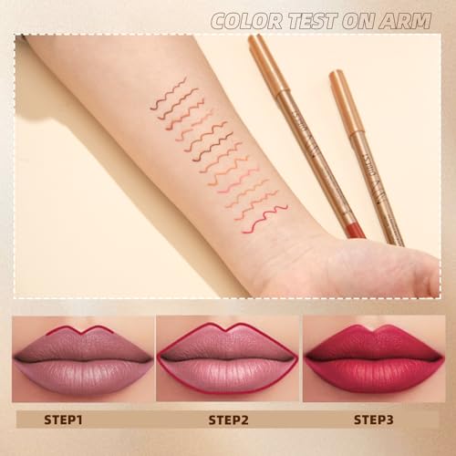 12 Colors Matte Lip Liner Set,EOGRFW Lip Liner Pencil,Waterproof Smooth Lip Pencils,Long Lasting Slim Lip Liner,Lipliner Pencil for Women,Plump Nude Lip Shape Lip Definer Pencil - Image 5