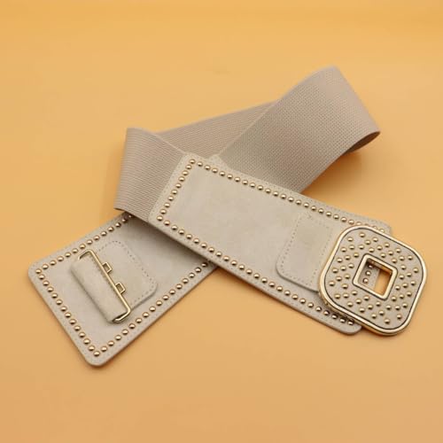 ZYALTFDC Women's Belts Wide Elastic Waist Belts for Women Dresses Thick Stretchy Chunky Vintage Retro Cinch Waistband4