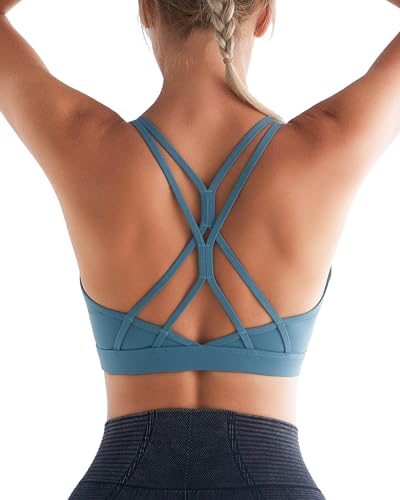 Image of RUNNING GIRL Sports Bras for Women,Strappy Crisscross Back Padded Low Impact Running Sports Bra with Removable Cups