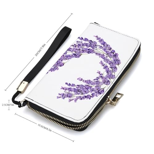 Letter S Lavender Flowers PU Leather Clutch Long Bifold Wallet, Coin Purse Credit Pass Case, Durable Card-Holder Money Storage for Women Men2