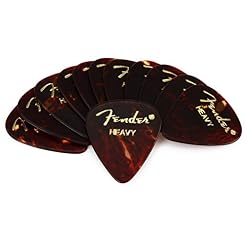 Fender 351 Classic Celluloid Picks 12-Pack (Tortoise Shell) Heavy- Lot de 12 médiators - Les Beatles, Paul McCartney, John Lennon, RIngo Starr, George Harrison