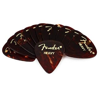 Fender 351 Classic Celluloid Picks 12-Pack (Tortoise Shell) Heavy- Lot de 12 médiators - Les Beatles, Paul McCartney, John Lennon, RIngo Starr, George Harrison