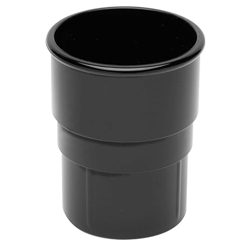 68mm Downpipe Connector for Rainwater – 2 Pack | 68mm Round Guttering Pipes and Fittings | Plastic Drain Pipe Gutters Drainage (Pipe Socket) (Black)