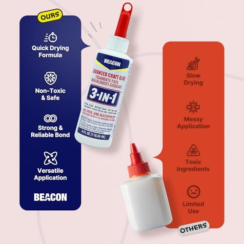 Beacon Adhesives 3-in-1 Advanced Craft Glue 118.56 ml, Dries Crystal Clear (Pack of 2)
