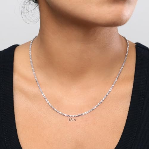 Nuragold 10k Real White Gold 2mm Rope Chain Diamond Cut Necklace (16"-30") Italian Jewelry for Men & Women3