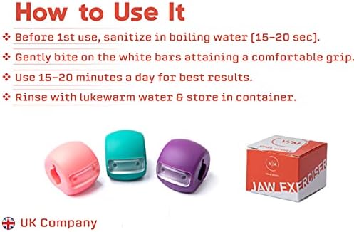 Jaw Exerciser Double Chin Reducer | Jawline Exerciser Chew | Jaw Trainer | Face Slimmer | Jawline Shaper | Neck Trainer | Anti-Aging Woman & Men (Pink)