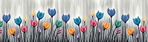 Image of WallDesign Decorative Artistic Painted Flowers Vinyl Wall Border Sticker - (Multicolour, 5.25 inch Width by 5 ft Length)