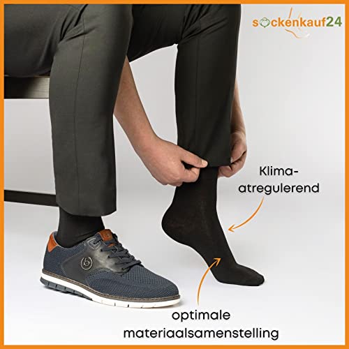 6 | 12 | 24 Paar Sokken Heren & Dames Business Sokken Katoen Zwart - Afbeelding 6